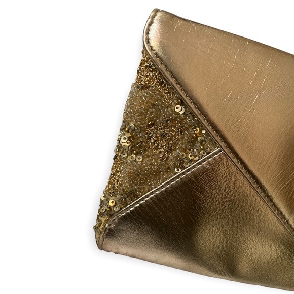 HTF Deepa Gurnani X Accessories Council Rose Gold Envelope Clutch Purse Bag - Picture 2 of 12